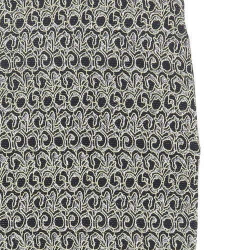 Miss Selfridge Womens Black Geometric Nylon Straight & Pencil Skirt Size 8 - Glitter