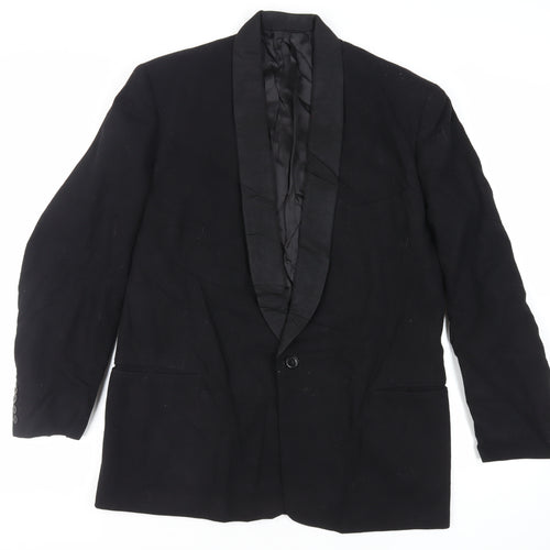 Brill Mens Black Wool Tuxedo Suit Jacket Size 40 Regular