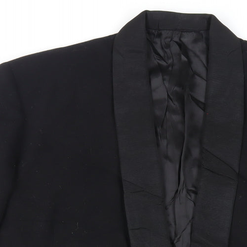 Brill Mens Black Wool Tuxedo Suit Jacket Size 40 Regular