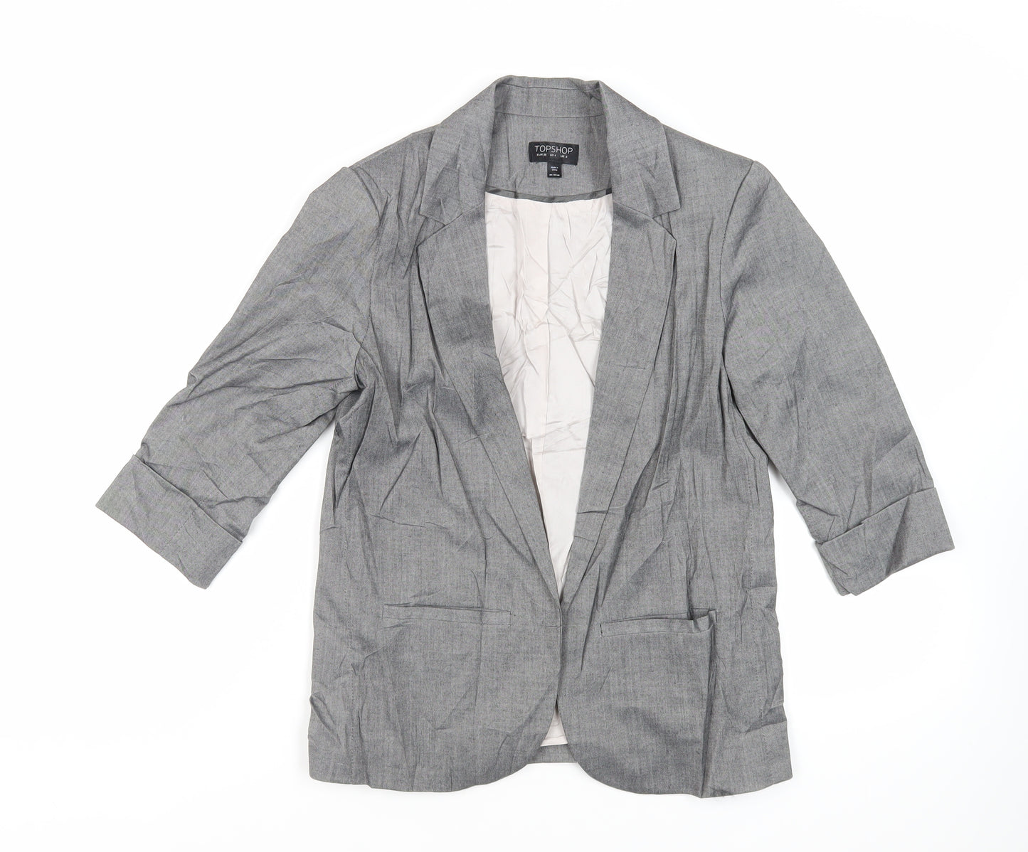 Topshop Womens Grey Jacket Blazer Size 8 - Open
