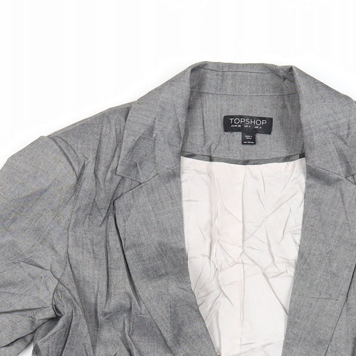 Topshop Womens Grey Jacket Blazer Size 8 - Open