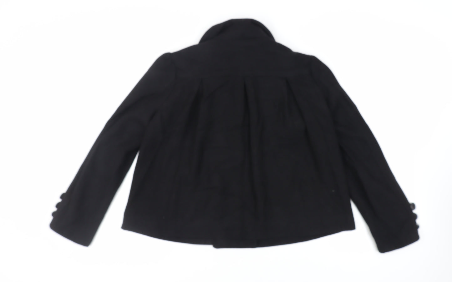 Therapy Womens Black Pea Coat Coat Size 12 Button