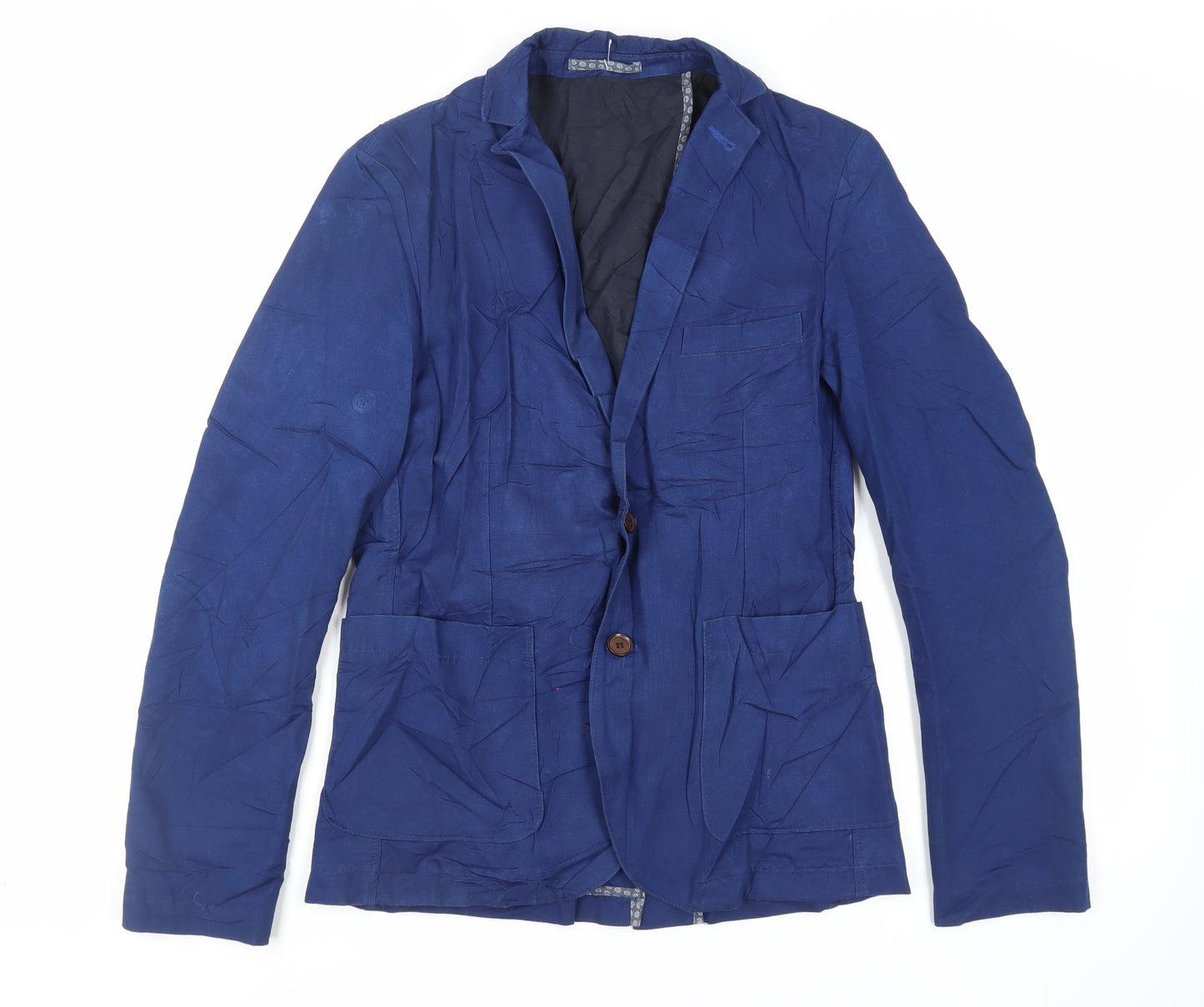 Burton Mens Blue Cotton Jacket Blazer Size 36 Regular