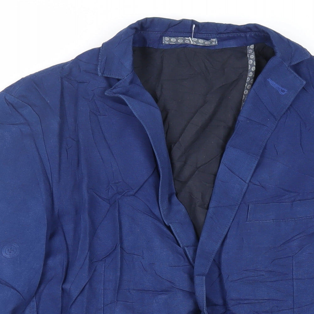 Burton Mens Blue Cotton Jacket Blazer Size 36 Regular