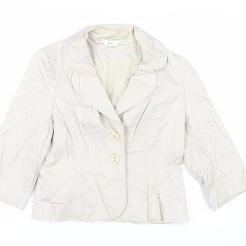 BHS Womens Beige Jacket Blazer Size 14 Button