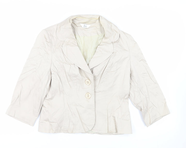 BHS Womens Beige Jacket Blazer Size 14 Button