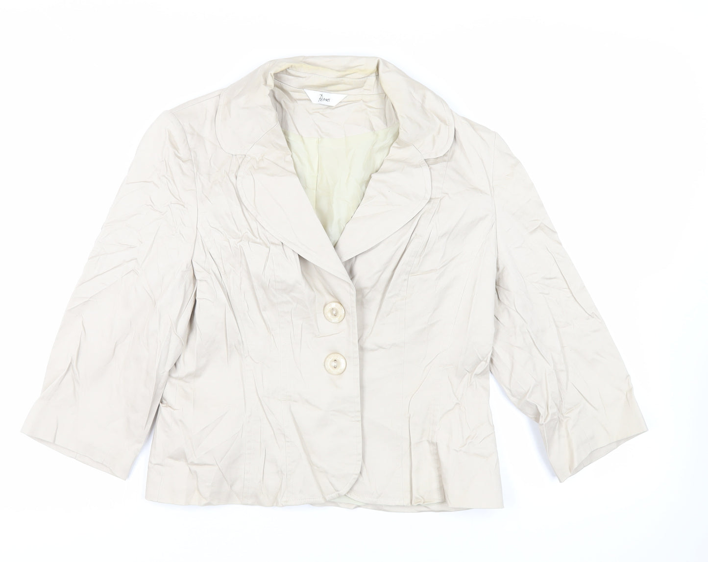 BHS Womens Beige Jacket Blazer Size 14 Button