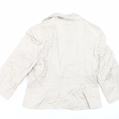 BHS Womens Beige Jacket Blazer Size 14 Button