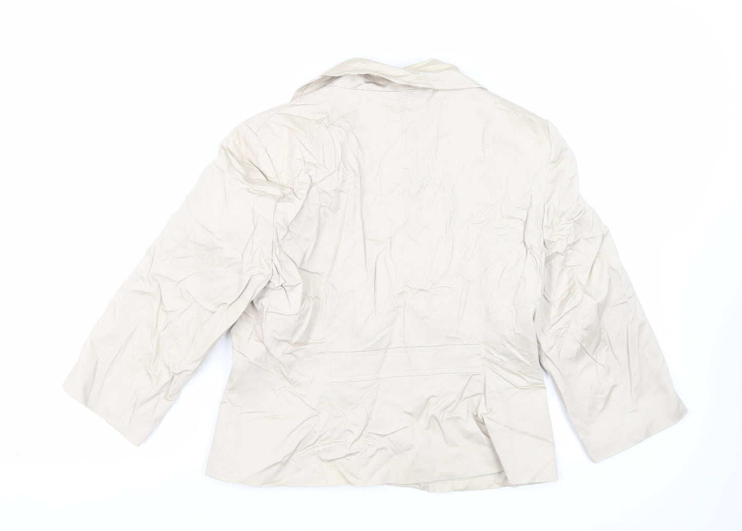 BHS Womens Beige Jacket Blazer Size 14 Button