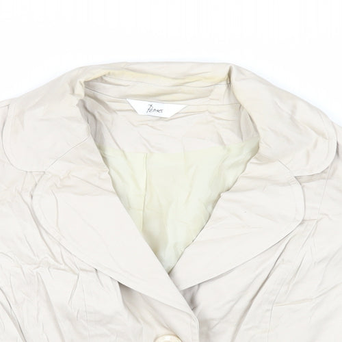 BHS Womens Beige Jacket Blazer Size 14 Button