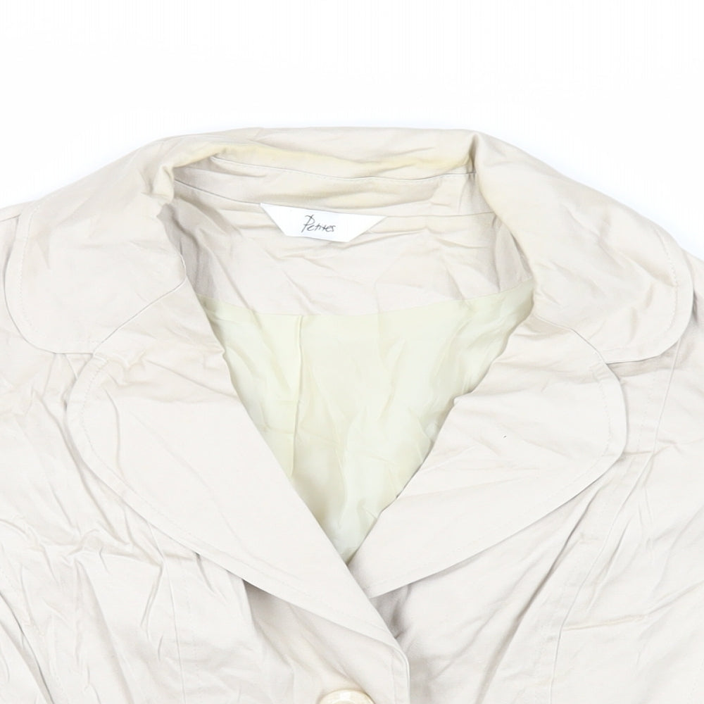 BHS Womens Beige Jacket Blazer Size 14 Button