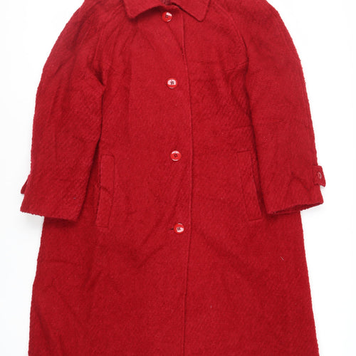 Eastex Womens Red Overcoat Coat Size 18 Button