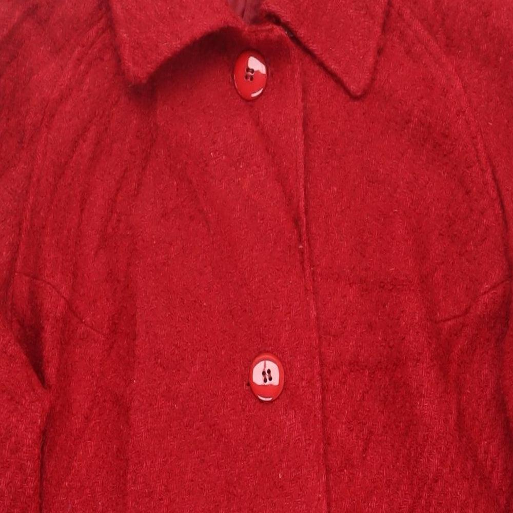 Eastex Womens Red Overcoat Coat Size 18 Button
