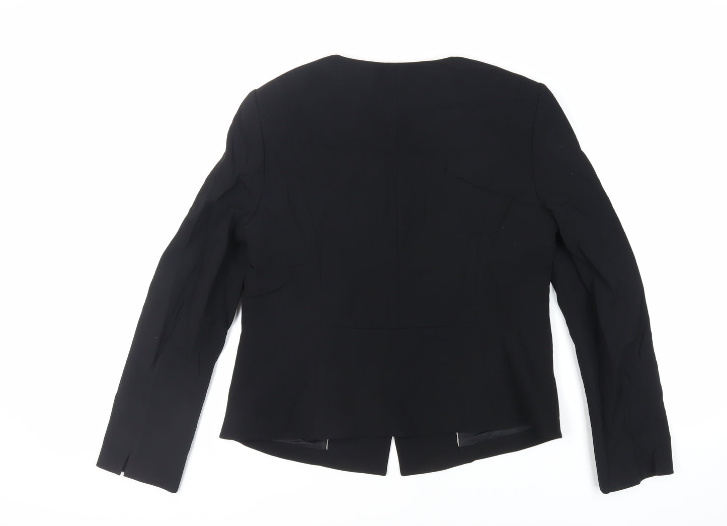 LUISA CERANO Womens Black Jacket Blazer Size 16 Button
