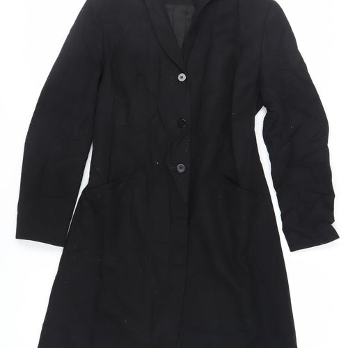 Pied A Terre Womens Black Overcoat Coat Size 10 Button