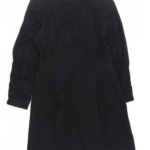 Pied A Terre Womens Black Overcoat Coat Size 10 Button