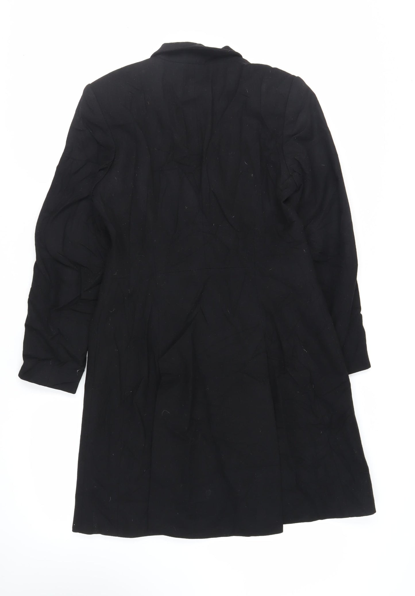 Pied A Terre Womens Black Overcoat Coat Size 10 Button