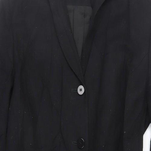 Pied A Terre Womens Black Overcoat Coat Size 10 Button