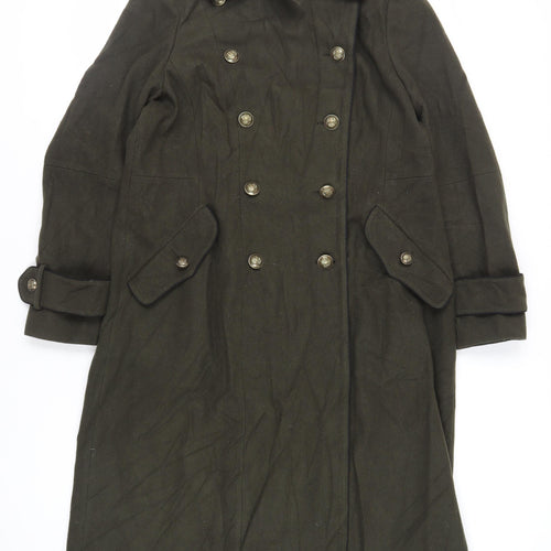 NEXT Womens Green Overcoat Coat Size 18 Button