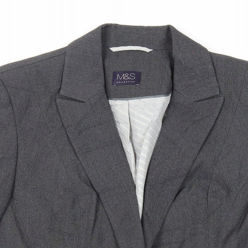 Marks and Spencer Womens Grey Jacket Blazer Size 12 Button