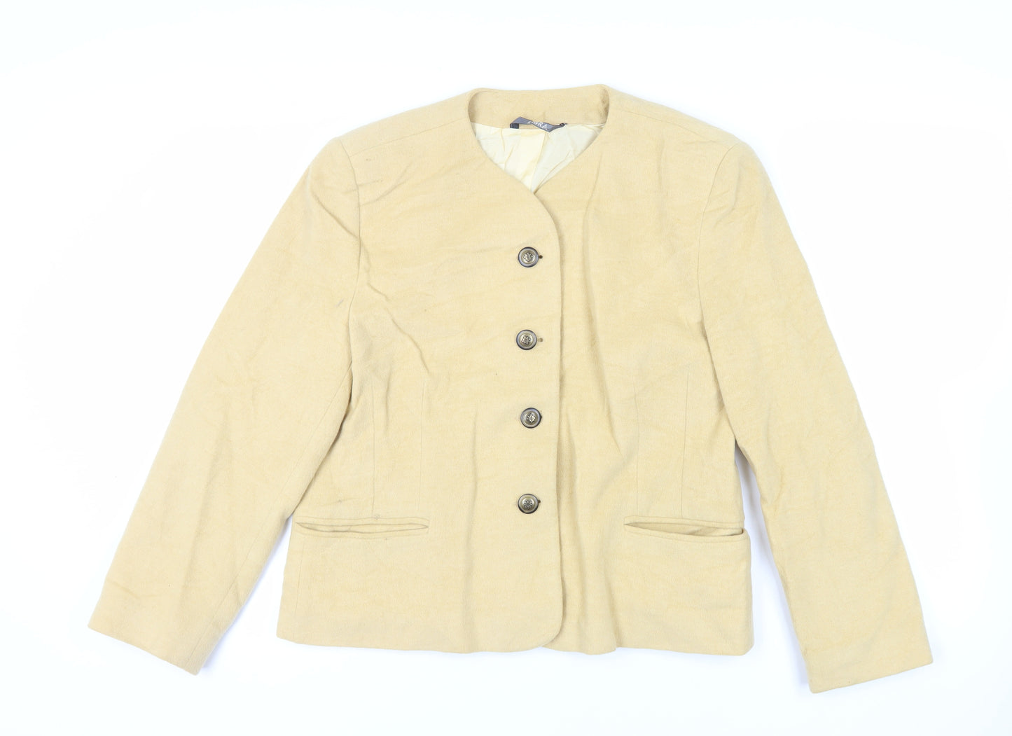 Libra Womens Yellow Jacket Blazer Size 16 Button - Vintage