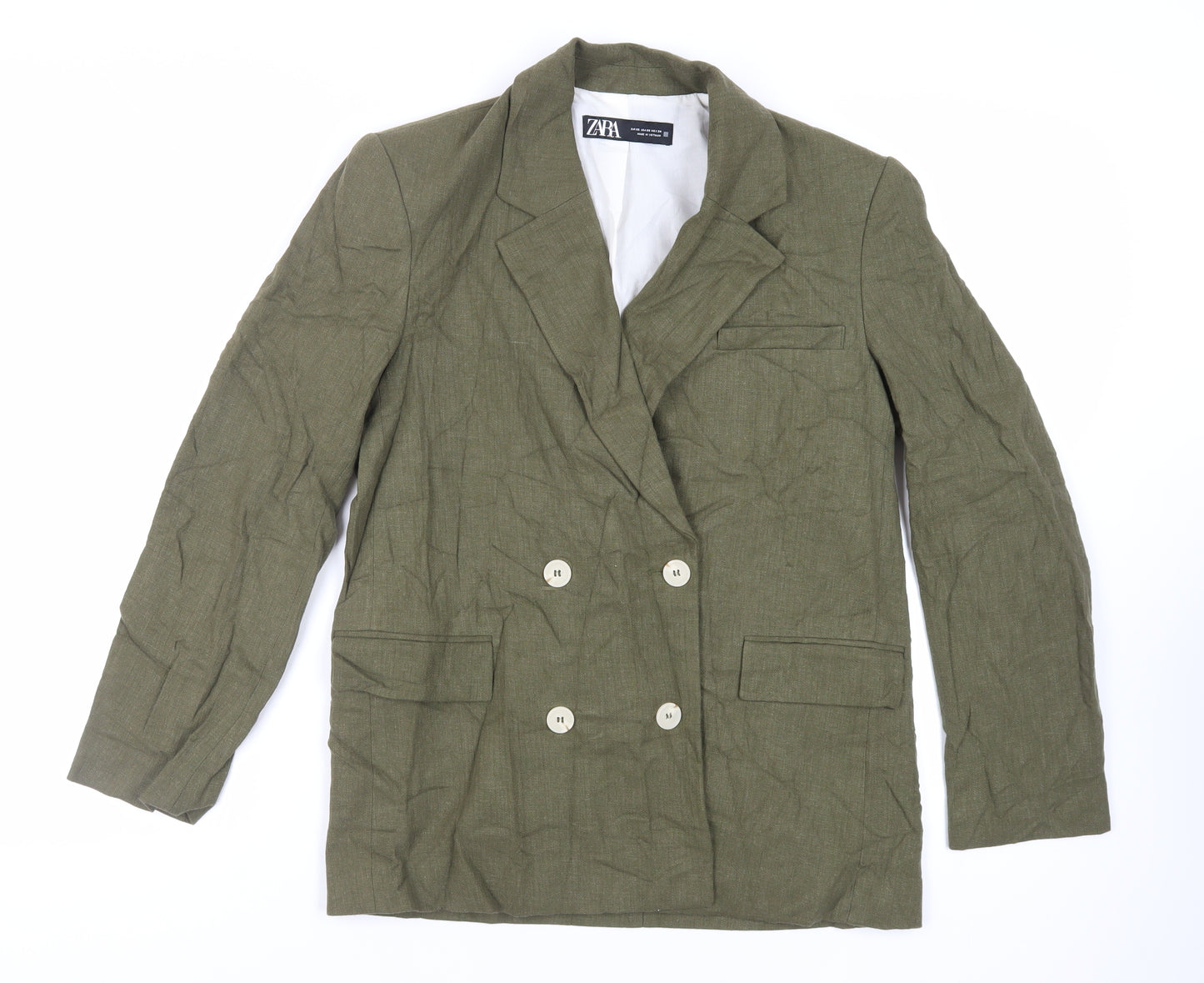 Zara Womens Green Jacket Blazer Size XS Button