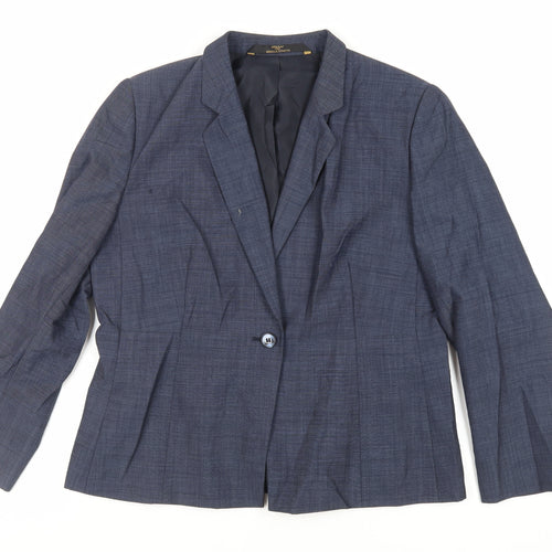 Marks and Spencer Womens Blue Jacket Blazer Size 14 Button