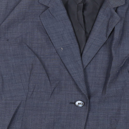 Marks and Spencer Womens Blue Jacket Blazer Size 14 Button