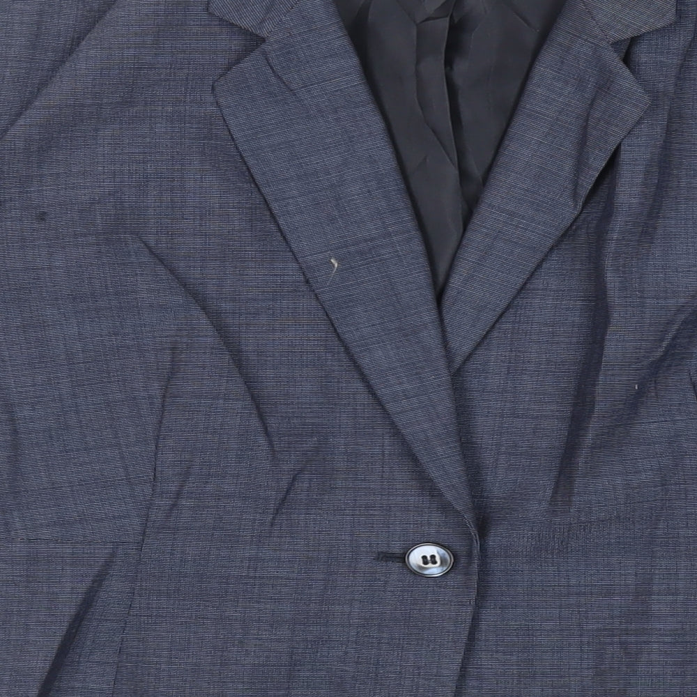 Marks and Spencer Womens Blue Jacket Blazer Size 14 Button