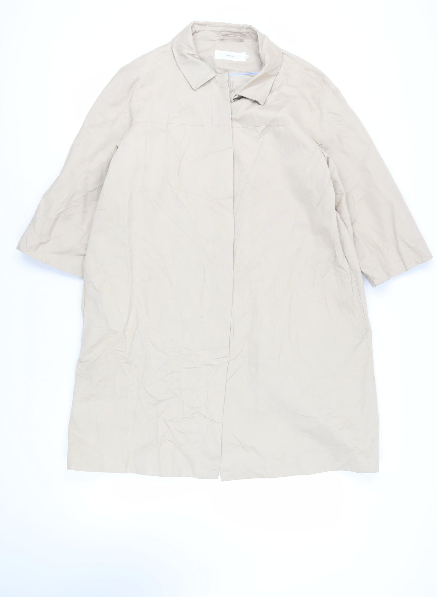 John Lewis Womens Beige Overcoat Coat Size 16 Button