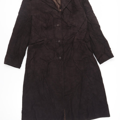 Per Una Womens Brown Overcoat Coat Size 14 Button