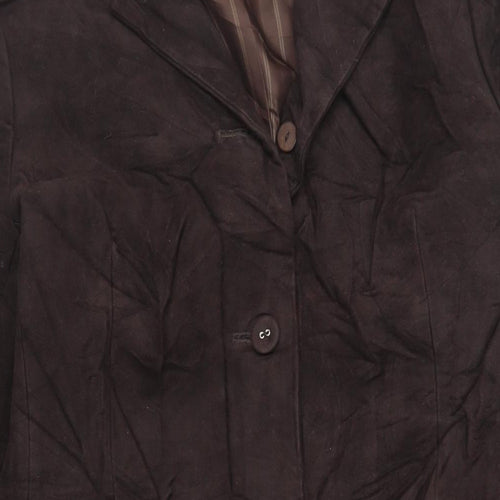 Per Una Womens Brown Overcoat Coat Size 14 Button