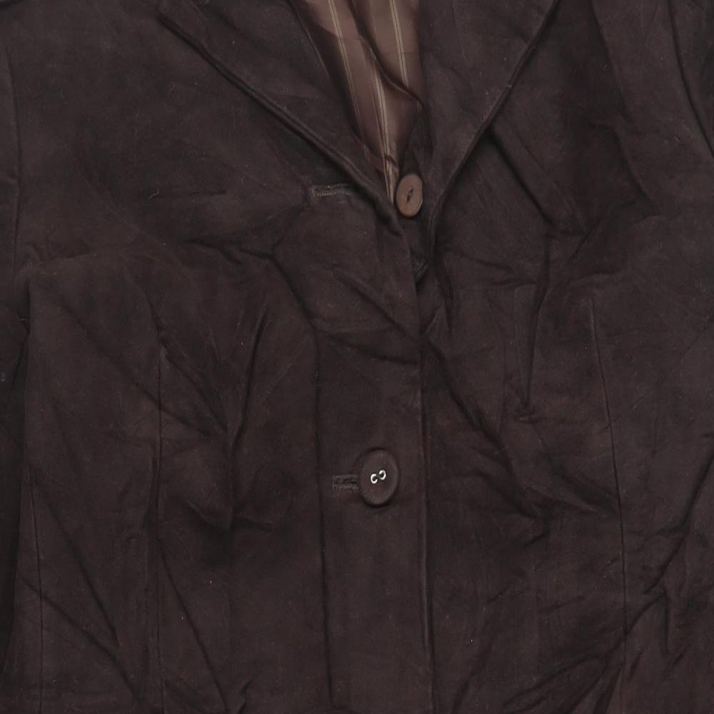 Per Una Womens Brown Overcoat Coat Size 14 Button