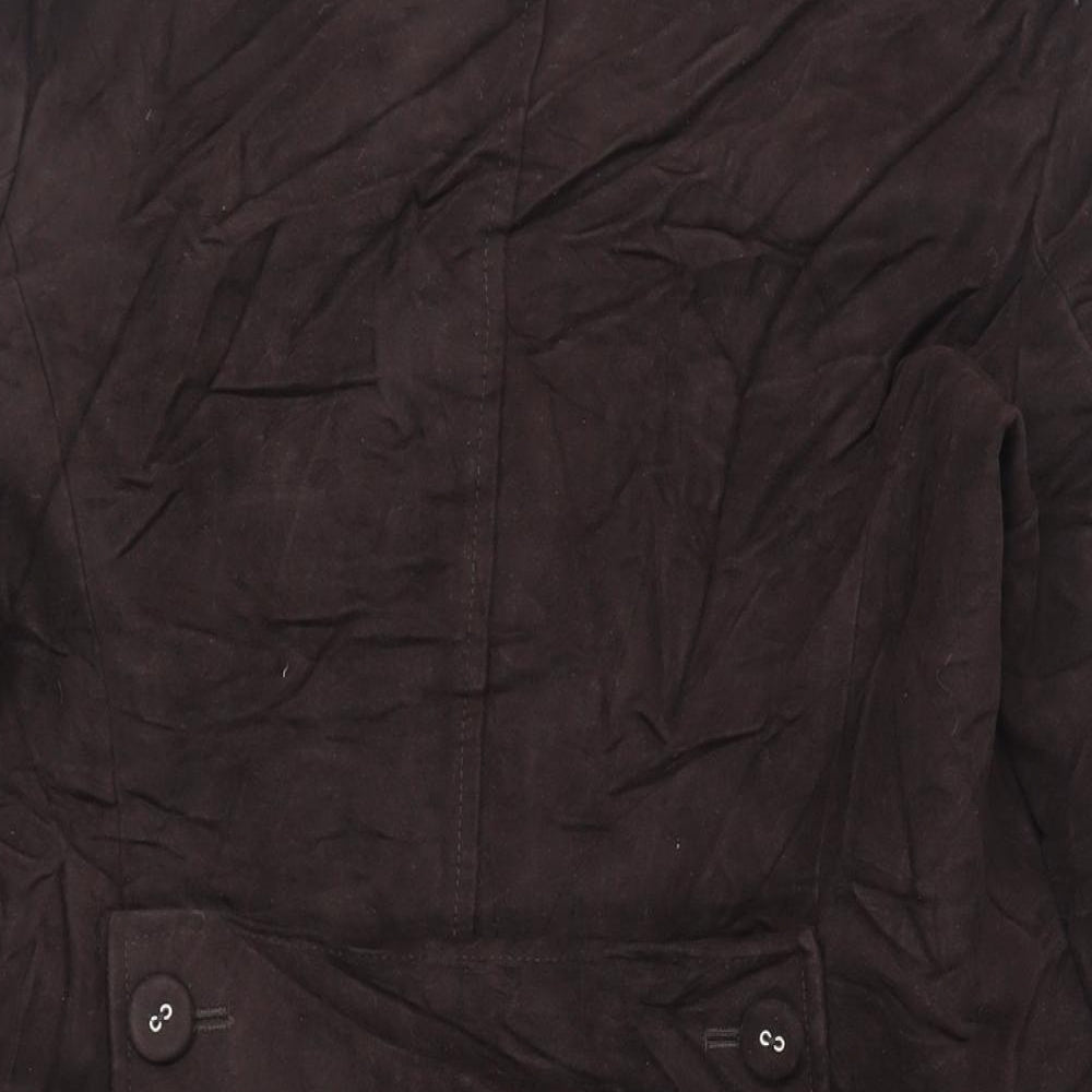 Per Una Womens Brown Overcoat Coat Size 14 Button