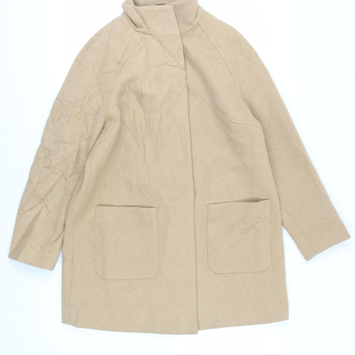 Marks and Spencer Womens Beige Overcoat Coat Size 14 Button