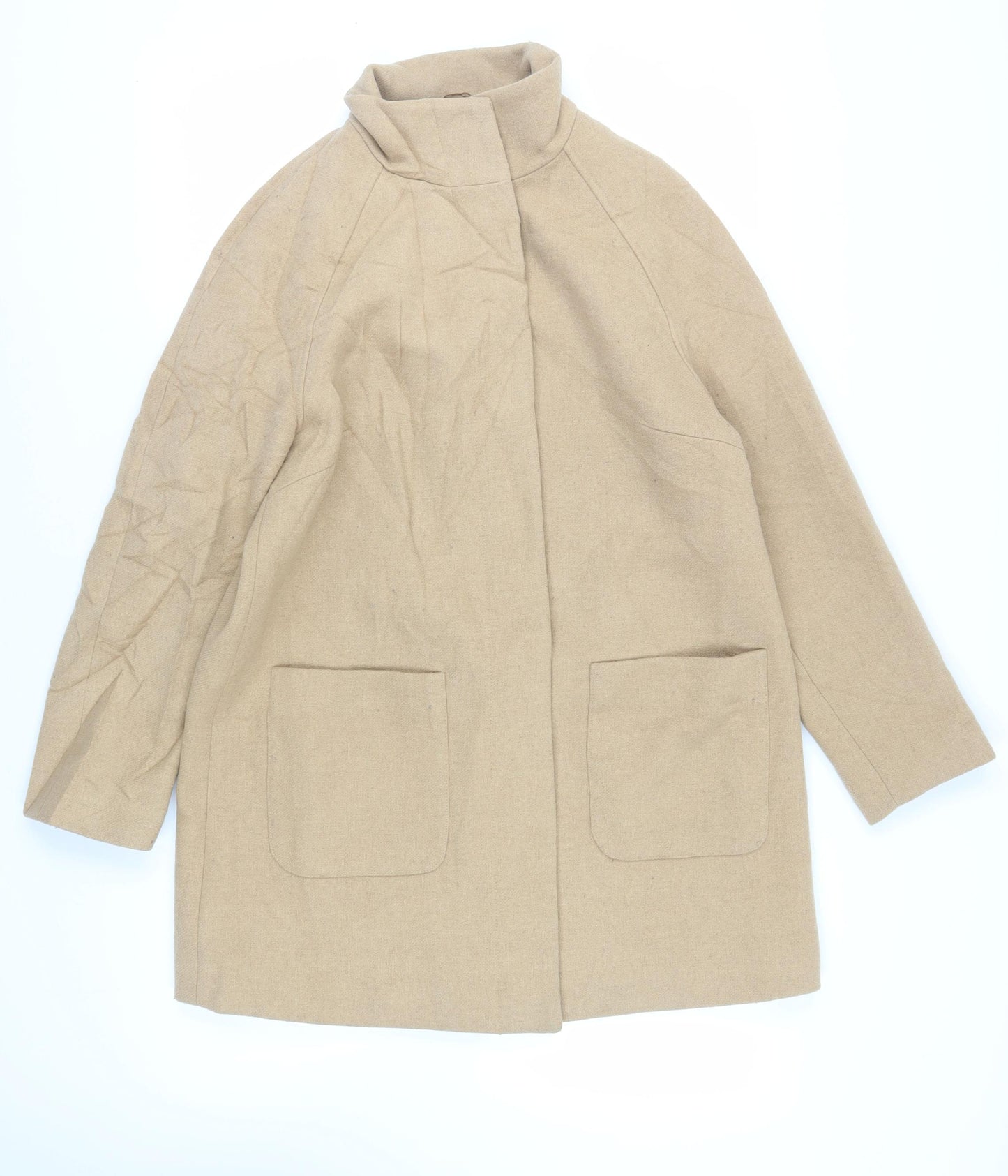 Marks and Spencer Womens Beige Overcoat Coat Size 14 Button