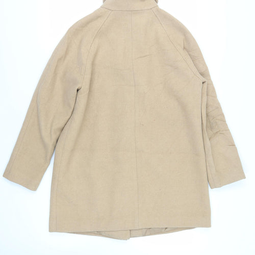 Marks and Spencer Womens Beige Overcoat Coat Size 14 Button