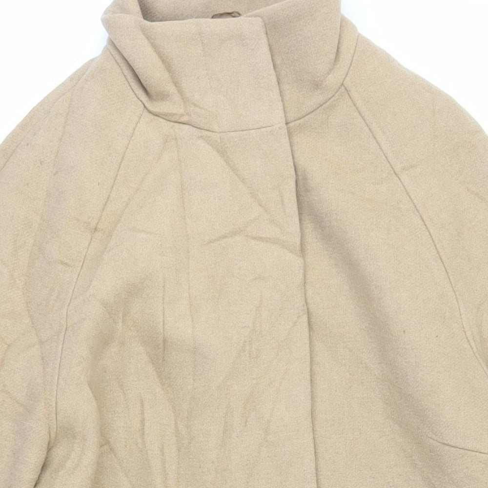 Marks and Spencer Womens Beige Overcoat Coat Size 14 Button