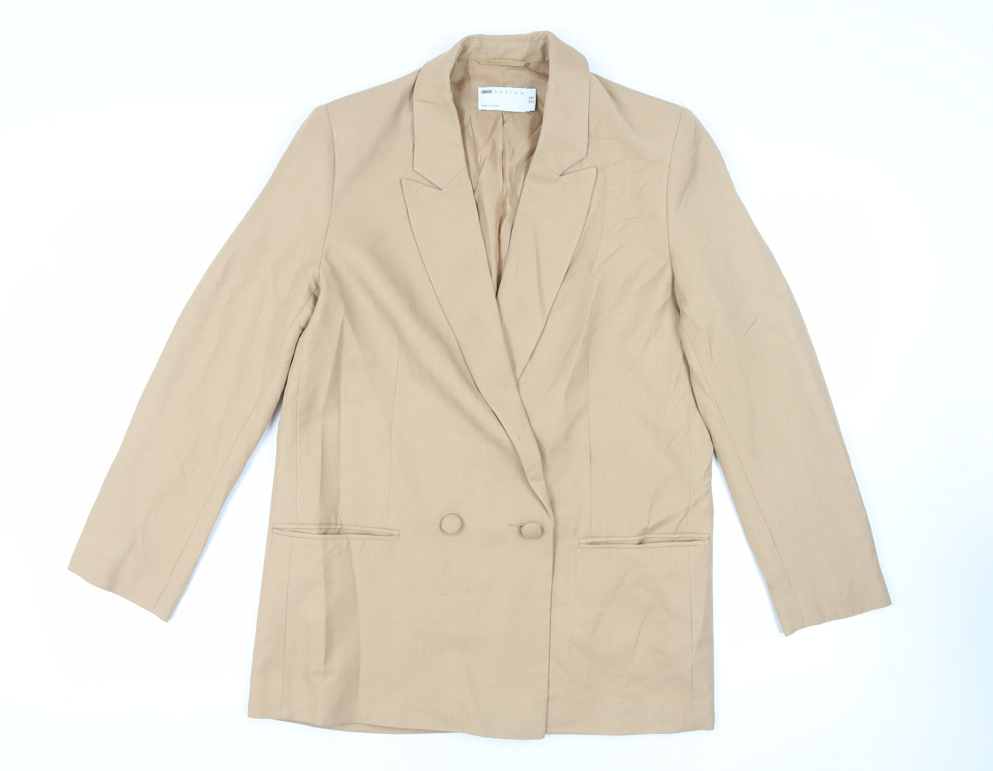 ASOS Womens Beige Jacket Blazer Size 10 Button