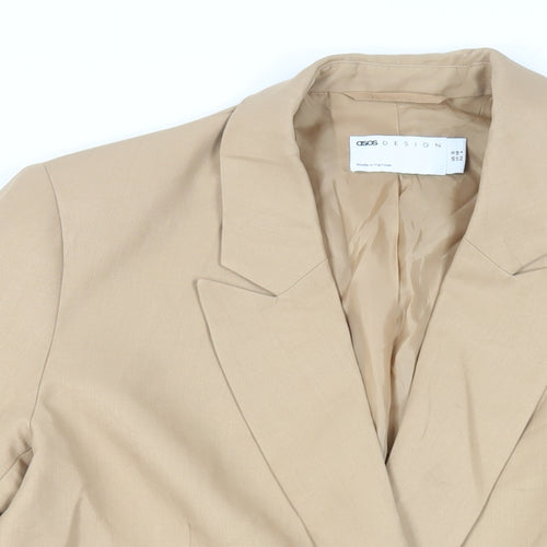 ASOS Womens Beige Jacket Blazer Size 10 Button