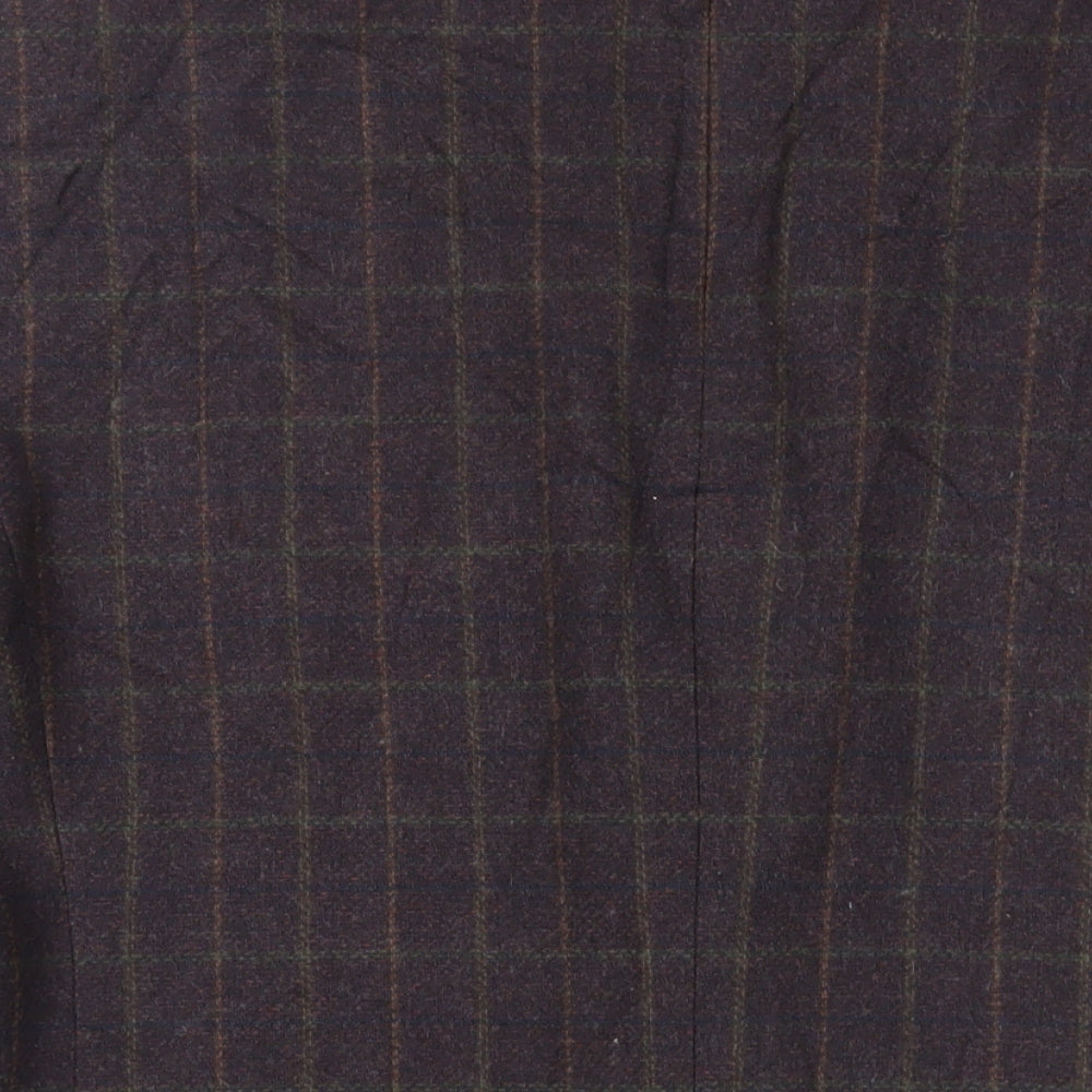 French Connection Mens Purple Check Jacket Blazer Size 44 Button