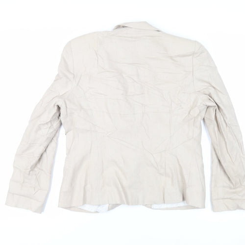 Marks and Spencer Womens Beige Jacket Blazer Size 14 Button