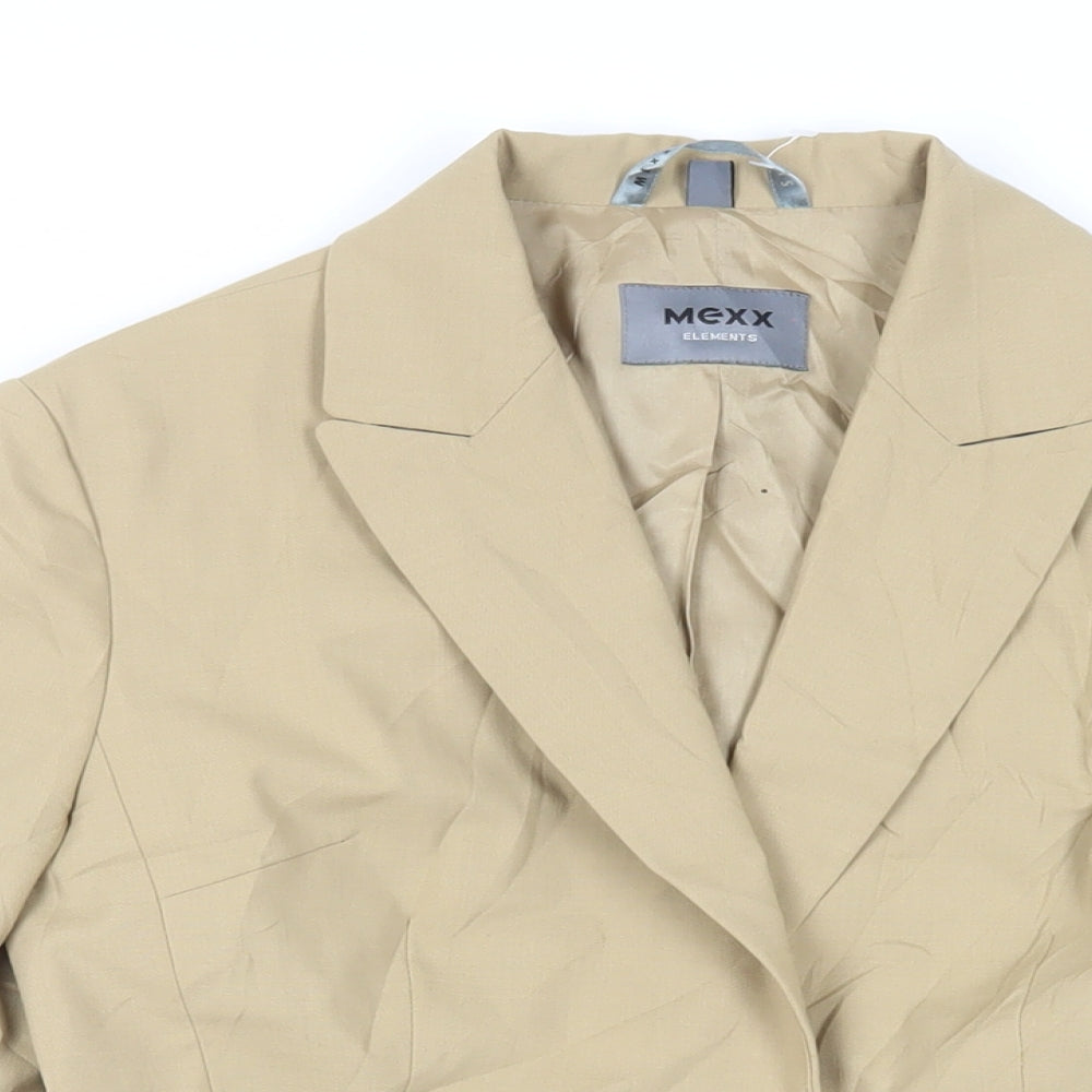 Mexx Womens Beige Jacket Blazer Size 6 Button