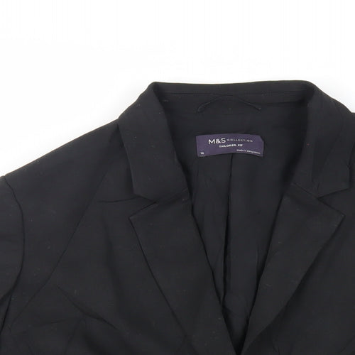 Marks and Spencer Womens Black Jacket Blazer Size 16 Button