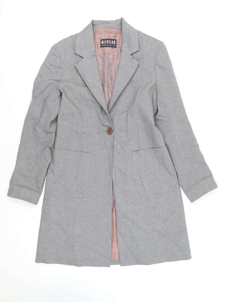 Morgan de Toi Womens Grey Overcoat Coat Size M Button