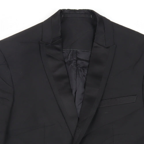 Marks and Spencer Mens Black Polyester Tuxedo Suit Jacket Size 36 Regular