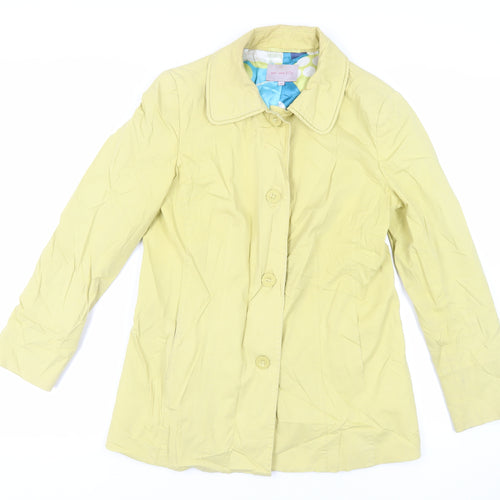 Per Una Womens Yellow Overcoat Coat Size 10 Button