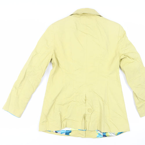 Per Una Womens Yellow Overcoat Coat Size 10 Button