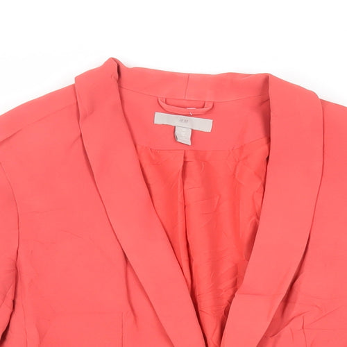 H&M Womens Red Jacket Blazer Size 10
