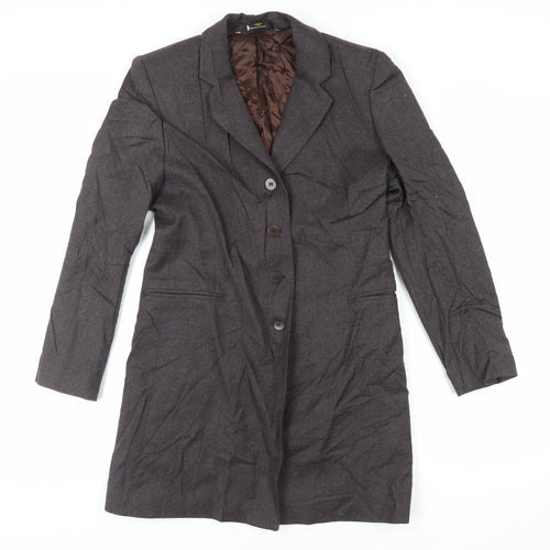 Marks and Spencer Womens Grey Overcoat Coat Size 10 Button